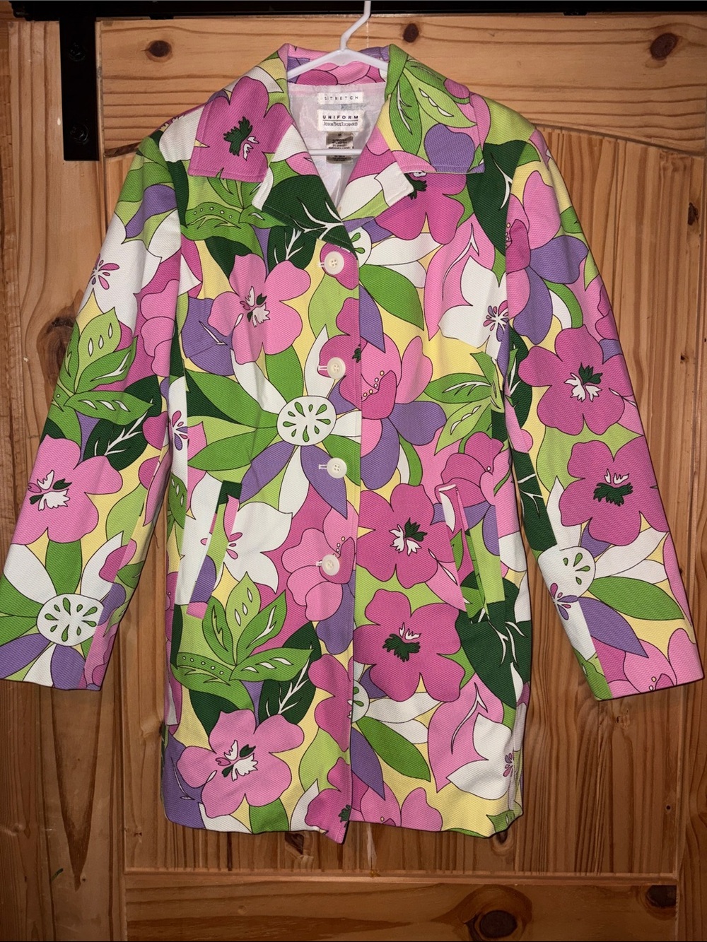 Women’s size M blazer jacket by JohnPaulRichard Pink & Green Floral